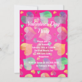 Hearts Valentines day Party-inbjudan Inbjudningar