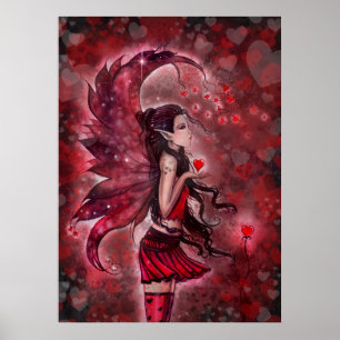 Hearts Valentines Fairy Version 2 Poster