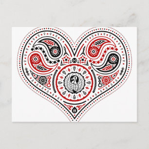 Hearts - vykort (vitt/rött/svart)