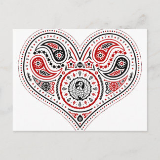 Hearts - vykort (vitt/rött/svart)