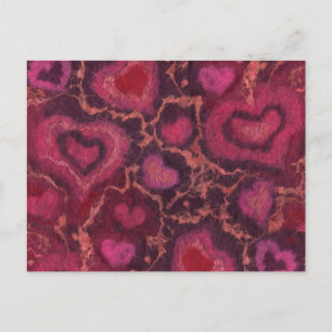 Hearts Wool Painting Romantic Kärlek Valentine Day Vykort