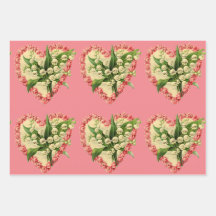 Hearts Wrapping Papper Flat Lakan set av 3
