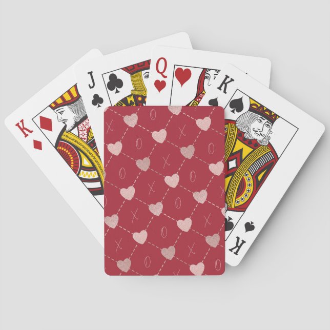 Hearts & X:s och O:s spelkort. Casinokort (Baksidan)