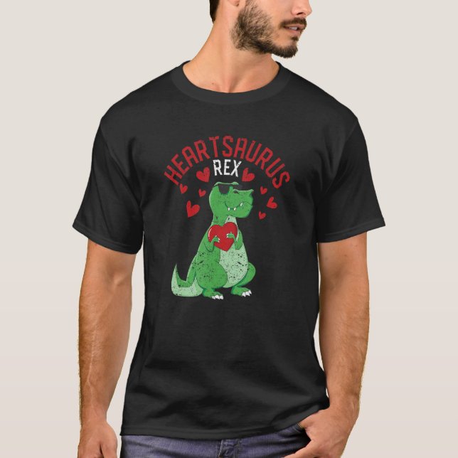 Heartsaurus Rex Dab Dance Heart Dino Valentines Da T Shirt (Framsida)