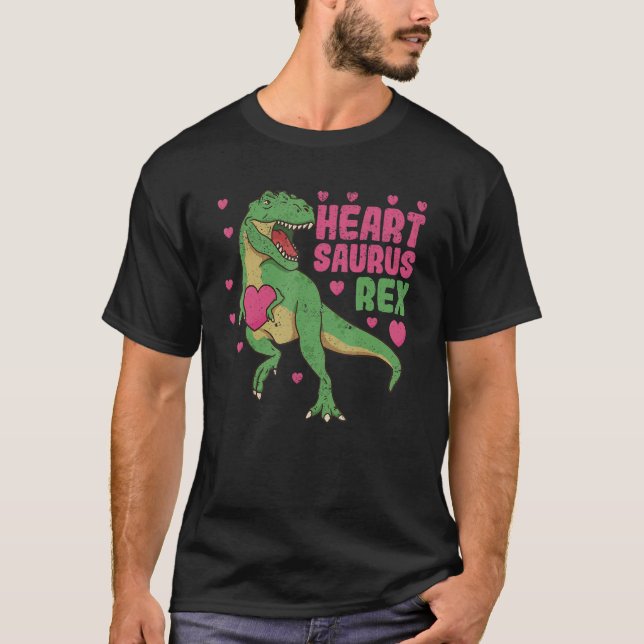 Heartsaurus Rex Dab Dance Heart Dino Valentines Da T Shirt (Framsida)