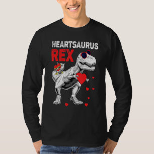 Heartsaurus Rex Dab Hjärta Dino Småpojkar Valent T Shirt