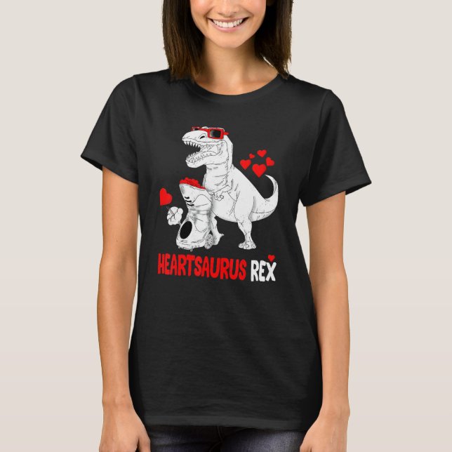 Heartsaurus Rex Dino Shirt Hearts Valentines Days  T Shirt (Framsida)