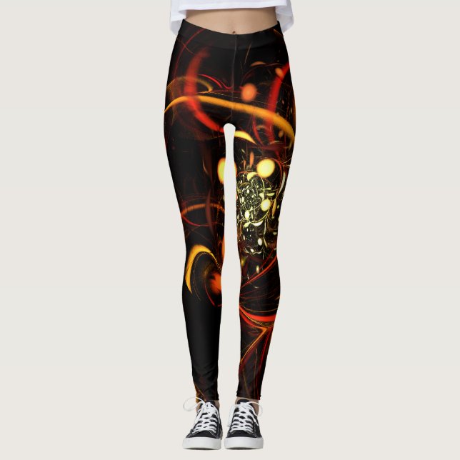 Heartslag Abstrakt Art Leggings (Framsida)
