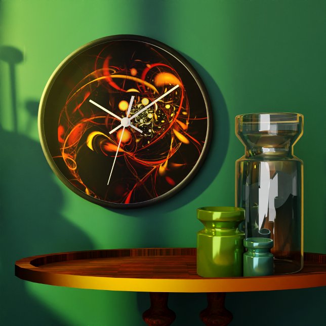 Heartslag Abstrakt Art Round Stor Klocka (Heartbeat Abstract Art Round Wall Clock)