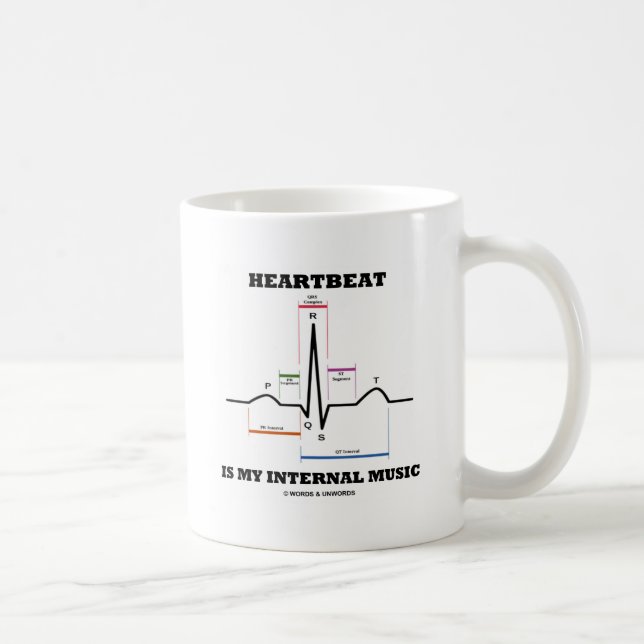 Heartslag är min interna musik (ECG/EKG) Kaffemugg (Höger)