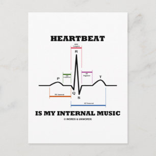 Heartslag är min interna musik (ECG/EKG) Vykort