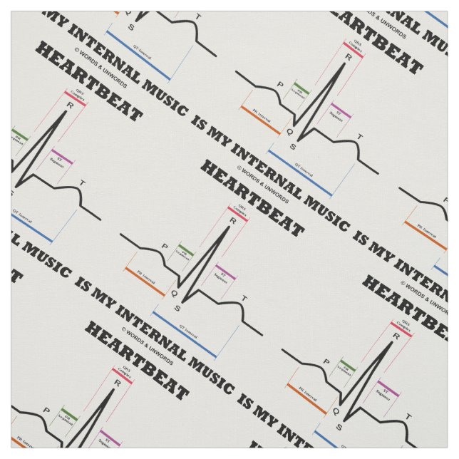 Heartslag är min interna musik EKG Sinus-rytm Tyg (Provkarta)