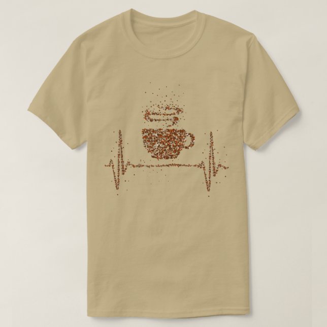 Heartslag av kaffekoffein i kaffe t shirt (Design framsida)