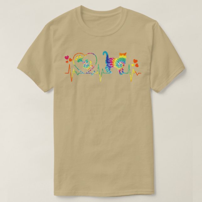 Heartslag av Mamma Mamma Tie Dye Djur älskare F T Shirt (Design framsida)