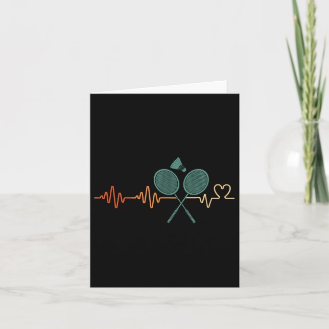 Heartslag Badminton Shuttle Racket Retro Player Gi Kort (Framsida)