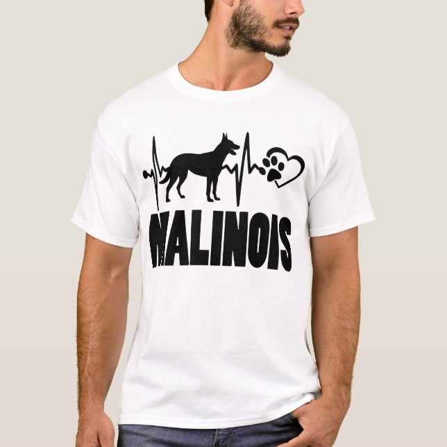 Heartslag - Belgiska Malinois - Hund bästa vän T Shirt (Framsida)
