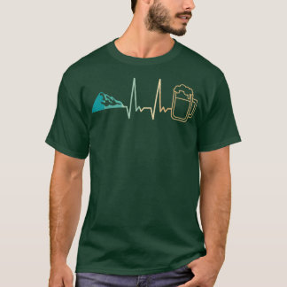 Heartslag bergen och Beer Beer Mugg Funny Gift T Shirt