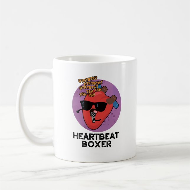 Heartslag Boxer Funny Music Heart Pun Kaffemugg (Vänster)