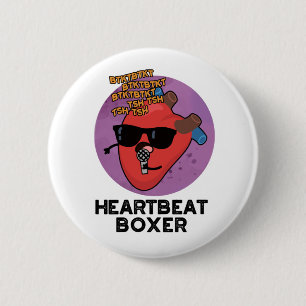 Heartslag Boxer Funny Music Heart Pun Knapp