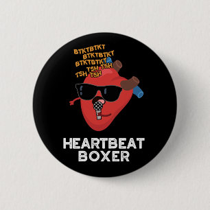 Heartslag Boxer Funny Music Heart Pun Mörk BG Knapp