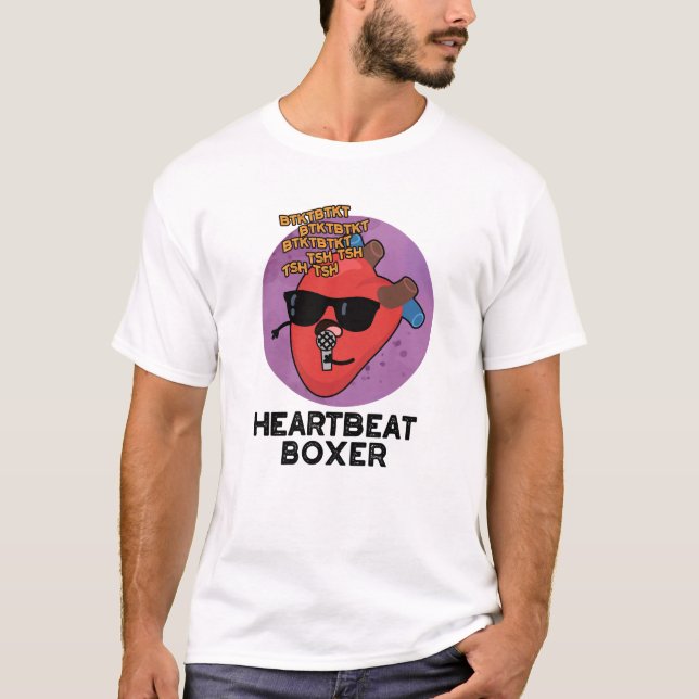 Heartslag Boxer Funny Music Heart Pun T Shirt (Framsida)