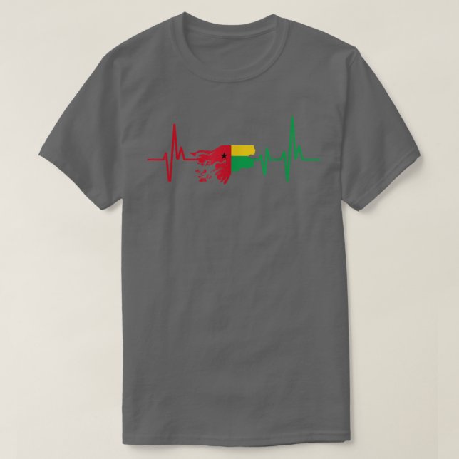 Heartslag Design Flagga Guinea Bissau T Shirt (Design framsida)