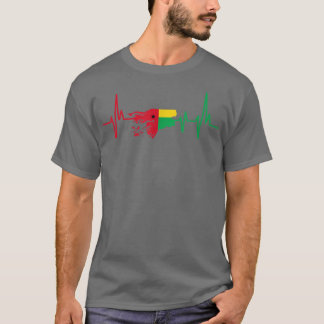 Heartslag Design Flagga Guinea Bissau T Shirt