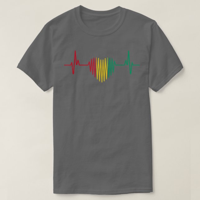 Heartslag Design Guinea Flagga T Shirt (Design framsida)