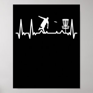Heartslag Disk Golf Golfer Pulse-frekvensrytm Poster