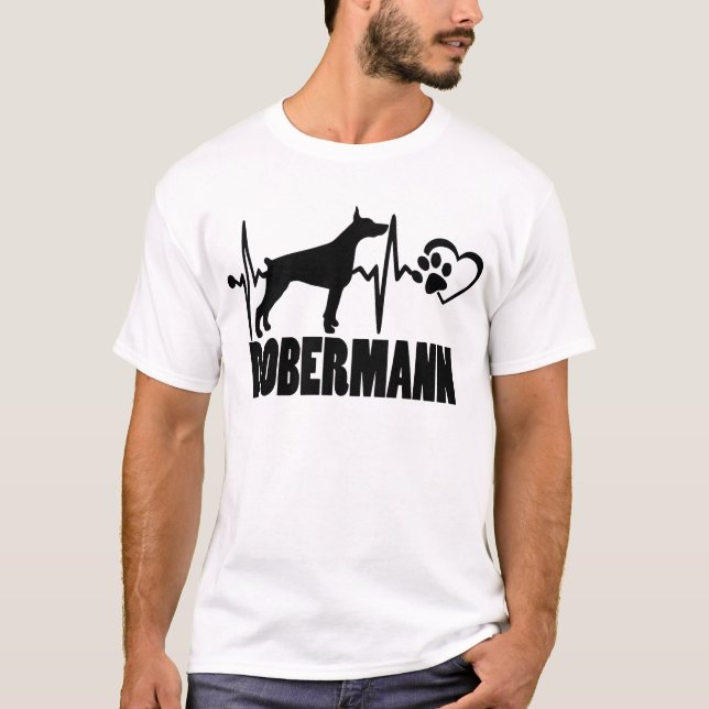 Heartslag - Dobermann - Hund bästa vän T Shirt (Framsida)