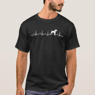 Heartslag ECG Irish Terrier Morsa Hund T Shirt