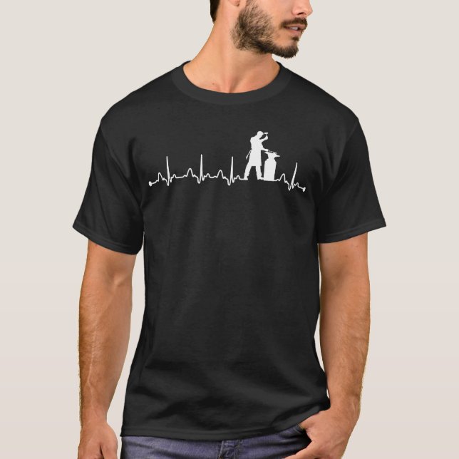 Heartslag EKG Blacksmithing Älskare Gift T Shirt (Framsida)