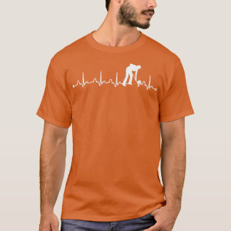 Heartslag EKG Curling Sports Älskare T Shirt