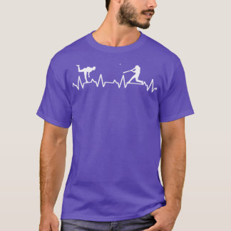 Heartslag EKG Heat Rhythm Heart Kärlek Baseball Lä T Shirt