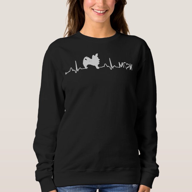 Heartslag Ekg Long Jacka Chihuahua Mamma T Shirt (Framsida)