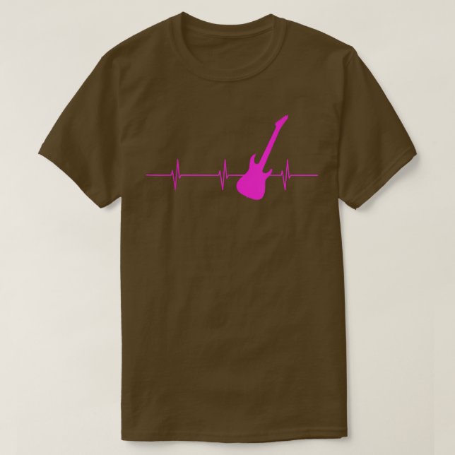 Heartslag Guitarist Girl Guitar Älskare Guitar Pla T Shirt (Design framsida)