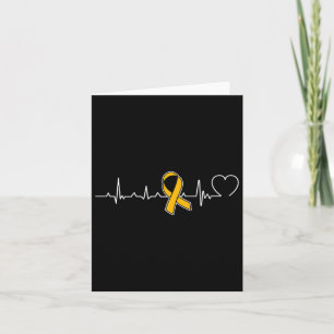 Heartslag Guld Ribbon Childeness Cancer Awareness Kort