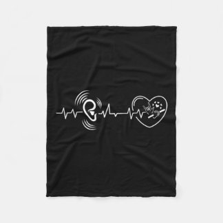 Heartslag Hand Sign Language Hearing Loss Awarenes Fleecefilt