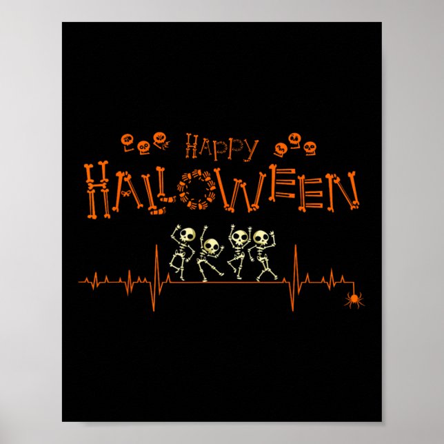 Heartslag Happy halloween Doktor Nurse Poster (Framsidan)