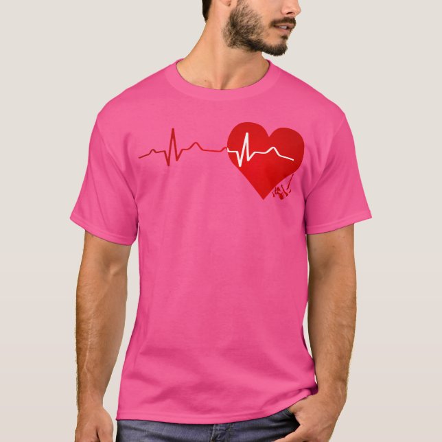 Heartslag Hiking Mountain Funny Coola Camping Gift T Shirt (Framsida)
