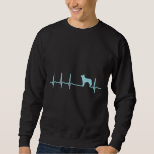 Heartslag Husky Coola Funny Nerdy Tecknad Graphic Lång Ärmad Tröja