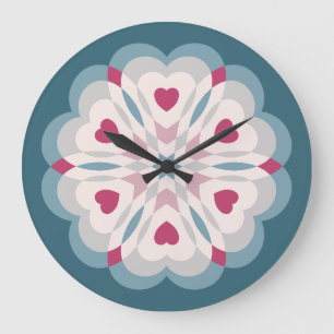 Heartslag Kaleidoscope Stor Klocka