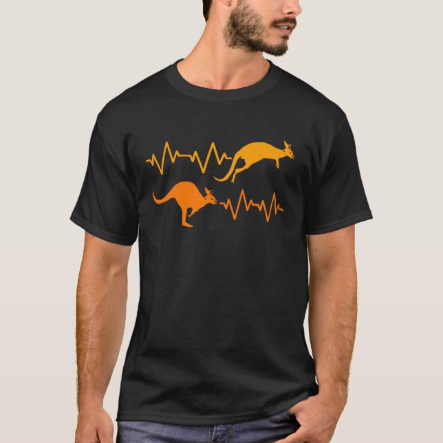 Heartslag Kangaroo Pullover Hoodie T Shirt (Framsida)