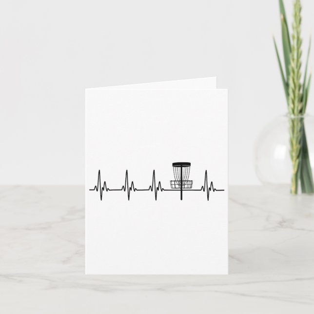 Heartslag Kärlek Disk Golf Funny Kort (Framsida)