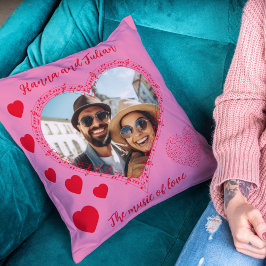 Heartslag Kärlek Pillow - Fotgåva till Par Kudde