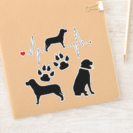 Heartslag Labrador Hund Silhouette Collection Klistermärken