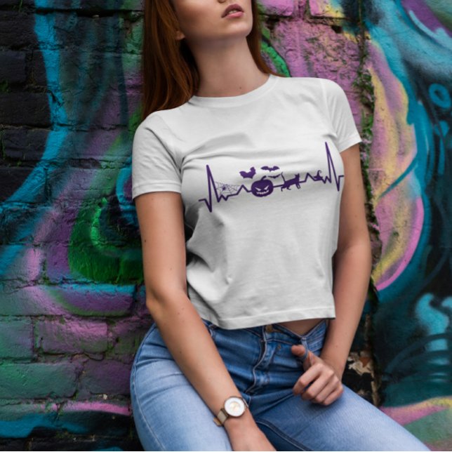 Heartslag Line Halloween T Shirt (Skapare uppladdad)