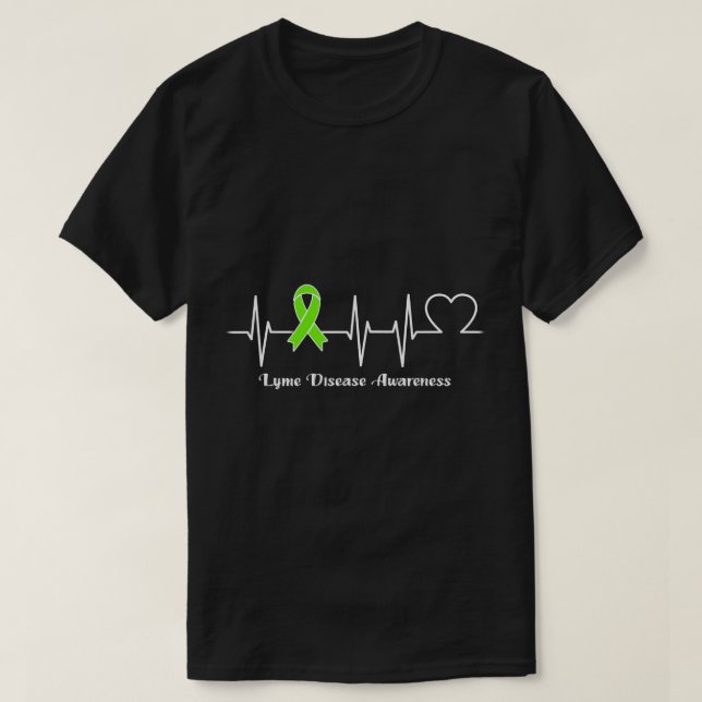 Heartslag Lyme Disease Warrior T Shirt (Design framsida)