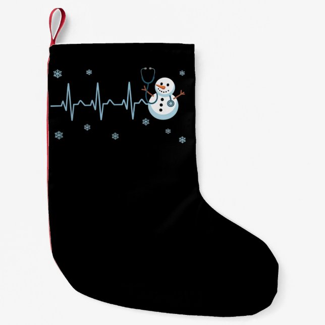 Heartslag Nurse Snögubbe jul Liten Julstrumpa (Framsidan)