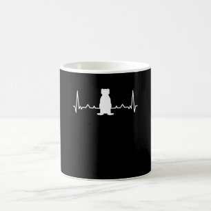 Heartslag och silhuett av illrar kaffemugg